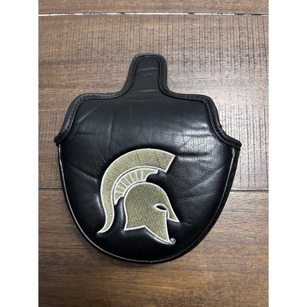 Michigan State Spartans NCAA Golf Mallet Putter Headcover Black Leather